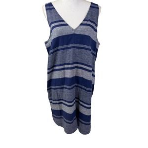 Loft Outlet‎ Lounge blue stripes sleeveless dress size large